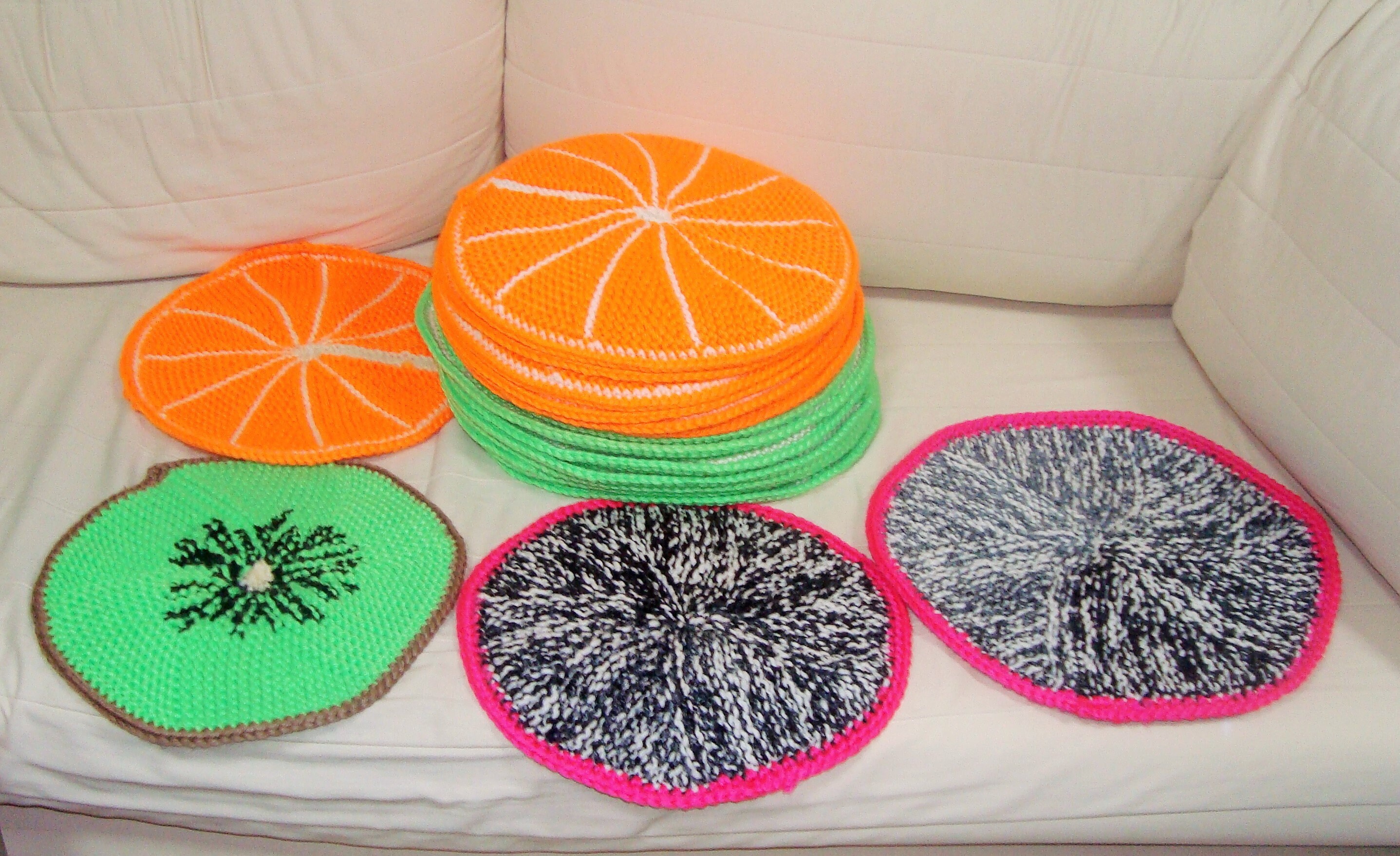 Round Orange Placemats Orange Fruit Slice Set of 2 4 6 Round Etsy UK