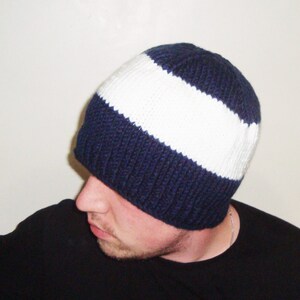 Hand Knit Beanie Hat with Colorado Flag Gifts For Men Women in Blue, Red, Yellow, White image 3
