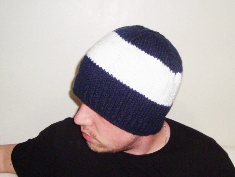 Hand Knit Beanie Hat with Colorado Flag Gifts For Men Women in Blue, Red, Yellow, White image 3