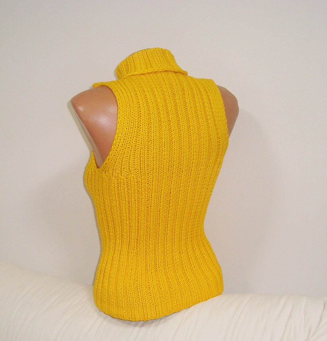 Yellow Sleeveless Turtleneck Men Women Top Blouse Sweater with Etsy