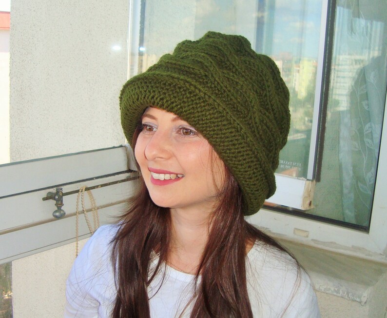 Womens Hats Winter With Brim Hand Knit Hats for Women's Etsy