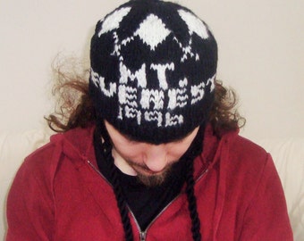 Hand-Knitted Wool Hat with Ear Flaps: Mt. Everest 1996 Design