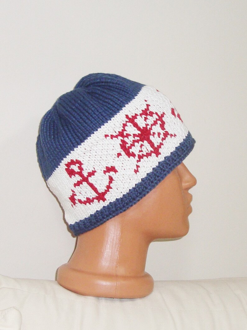 Hats Nautical Sailor Anchor Beanie Hats Summer Hand Knit Beret Etsy New Zealand