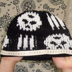 hand Knit skull Hats, skull gifts for Womens, Men, Hers Him, skull gifts Boyfriend, Beanies for Men, Beanie women, black Hats women, Men's image 10