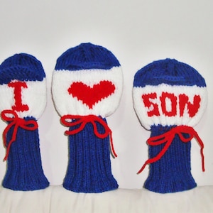 Personalized Golf driver headcover golf club Gifts for Her Him Men Women Knitted Hand Knit head cover Set Birthday gifts for son