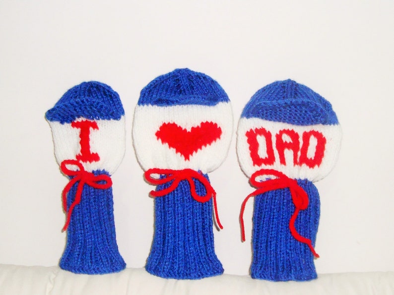 Personalized Golf Head Covers Headcover Set of 3 I LOVE DAD Etsy