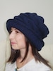 Womens Hats winter with Brim, Cloche hand Knit Hats for Women's winter Hats, Woman gift For women gifts Navy blue Knit S, M, L, XL female 