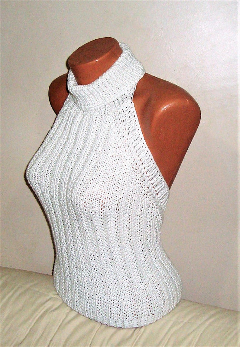high neck sweater tank top