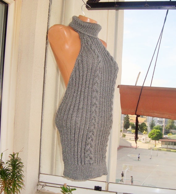 Backless turtleneck hotsell sweater