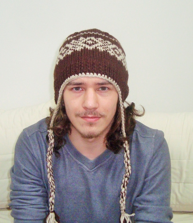 Wool Mens Hats Winter Men's Hat with Ear Flaps in Black Etsy