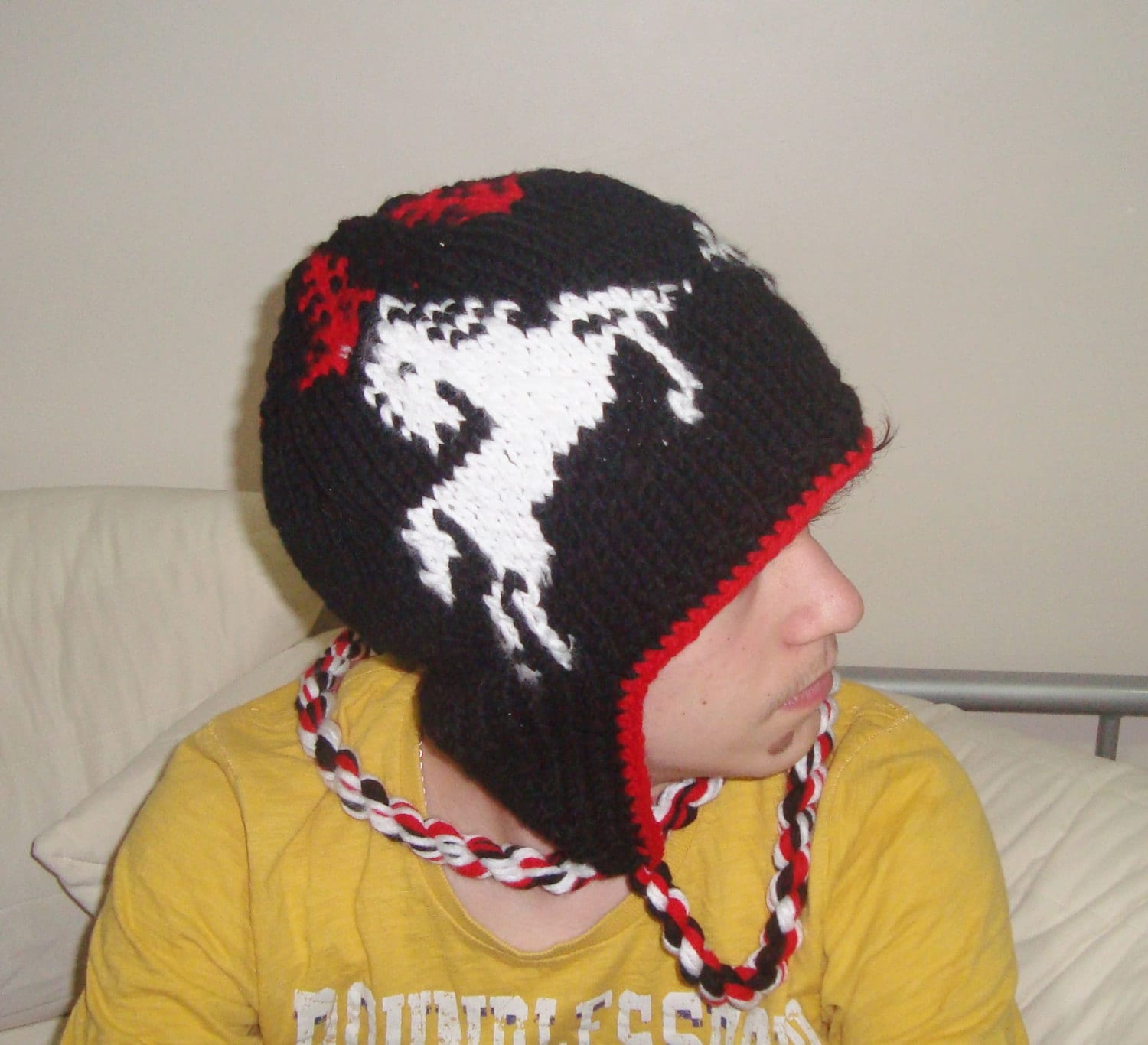 Unique Adult Horse Hat Mens Knit Winter Hat with Ear Flaps Etsy