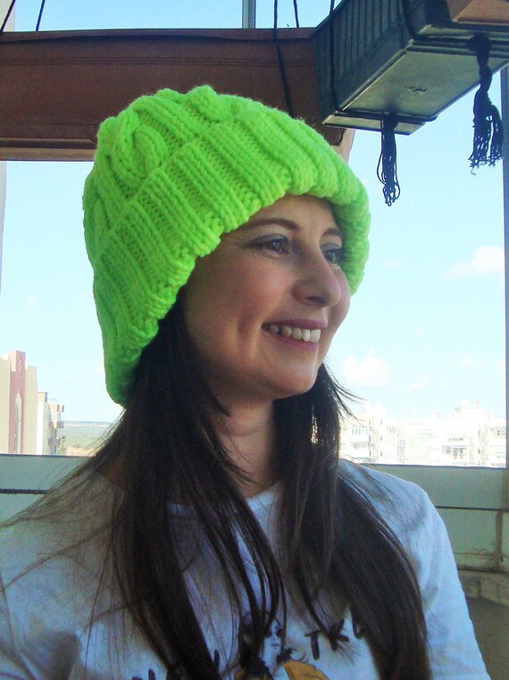 neon fisherman beanie