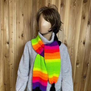 Hand Knit Scarf-Bright Multi Colors