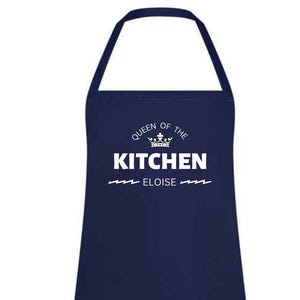 Queen of the Kitchen Personalized Apron – Custom Name Multicolor Women’s Chef Wedding Apron – Cooking Gift for Mom, Wife, Birthday