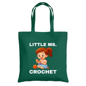 Little Ms. Crochet Tote Bag – Funny Cotton Yarn Lover Gift