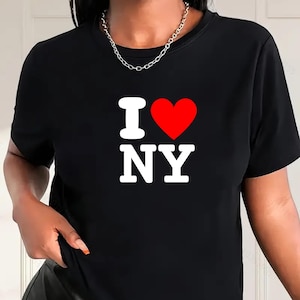 Unisex I Love NY T Shirt, Classic New York Heart Design, Trendy T Shirt, Casual Urban Streetwear, I Love New York Unisex Graphic Tee