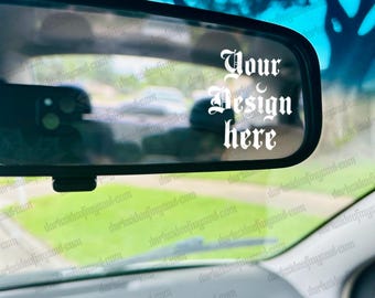 Rear View Mirror Mockup, Car Mockup, Real Car Mockup, Mockups For Decals, Mockup For PNG, Spooky Car Mockup, Alt Car Mockup