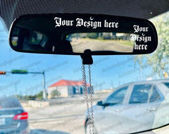 Rear View Mirror Mockup, Rear View Window Car Mockup, Window Car Mockup, Realistic Car Mockup, SVG Window Car Mockup, PNG Car Window Mockup