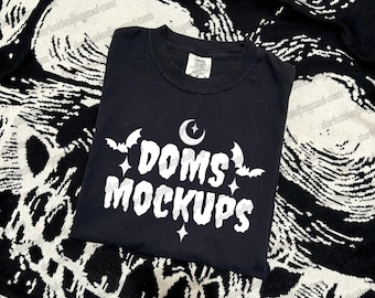 Mockup comfortkleuren, mockup comfortkleuren zwart shirt, mockup zwart T-shirt, mockup gothic, mockup gothic zwart shirt, mockup zwart shirt, Halloween-mockup