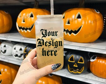 Frosted Cup Mockup, Spooky Frosted Cup Mockup, Halloween Mockups, Cold Coffee Mockup Cup, Halloween Mockups, Spooky Vibes Mockup