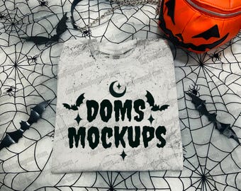 Maqueta de humo Comfort Colors Blast, maqueta de camiseta ahumada, maqueta de camiseta teñida, maqueta de camiseta de Halloween, maqueta de humo Comfort Colors 1745
