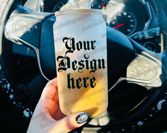 Frosted Glass Mockup Libby Glass Mockup, Halloween Mockup, Halloween Cup Mockup, Spooky Tumbler Mockup, Libby 16oz. Mockup, Coffee Cup Mocks