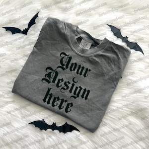 Komfort Farben Mockups, Komfort Farben C1717 Pepper Hemd, Spooky Komfort Farben Mockup Hemd, Gothic Komfort Farben Mockup Hemd