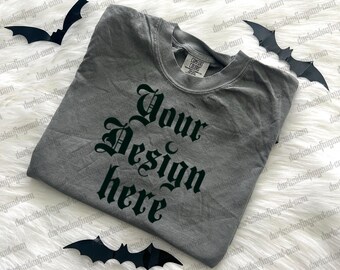 Comfort Colors Mockups, Comfort Colors C1717 Pepper Shirt, Spooky Comfort Colors Mockup Shirt, Goth Comfort Colors Mockup Shirt