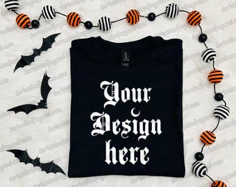 Gildan Shirt Mockup, Black Gildan Shirt Mockup, T Shirt Mockup, Gildan Mockups, Halloween Shirt Mockup, Spooky Halloween Mockup