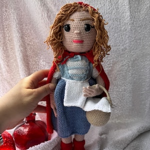 Crochet Red Riding Hood Doll: 100% Cotton Amigurumi Baby Toy