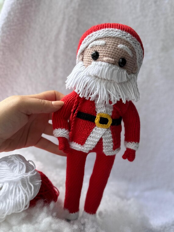 手作り編みサンタクロース、あみぐるみクリスマスプレゼント