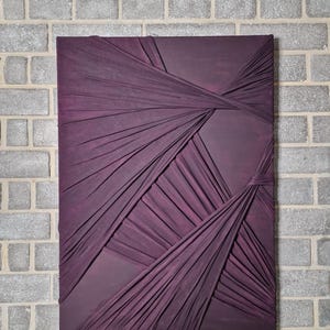 Wine Red Fabric Textured Canvas Original Painting, Wall Decoration, Wall Art, minimalist style, modern minimal, neutral colours/decor