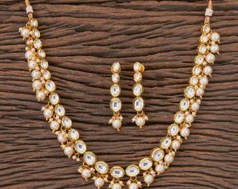 Pearl necklace and earring set | Indian jewellery set | Pure Kundan & Pearl Necklace | bridal jewellery set