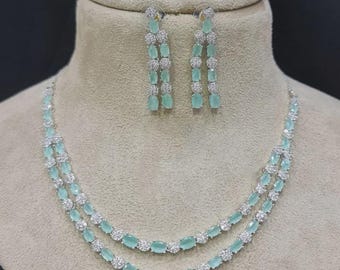 Blue Necklace set for women | indian jewellery set | Gifts for her | bridal jewellery set | Necklace and earring set