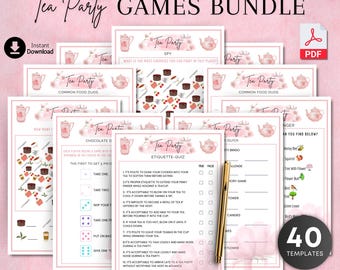 Tea Party Games Bundle: 40 Printable Activities (Instant Download)