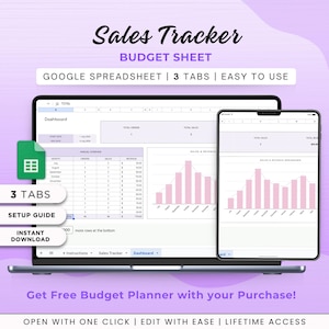 Google Sheets Sales Tracker: Small Business Dashboard (Digital Download)