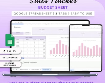 Seguimiento de ventas de Hojas de cálculo de Google: Panel de control para pequeñas empresas (Descarga digital)