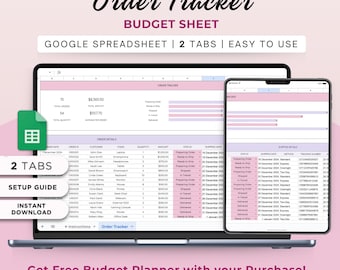 Small Business Order Tracker Google Sheet + Budget Planner (Instant Download)