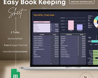 Small Business Bookkeeping Template: Google Sheets Income & Expense Tracker (Digital Download)