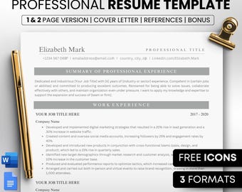 Minimalist Resume Template: Modern, Clean Design (Google Docs, Word, Pages)