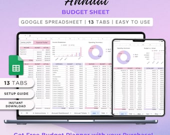 Hoja de cálculo de seguimiento de ventas: Planificador de presupuesto de Google Sheets (descarga digital)