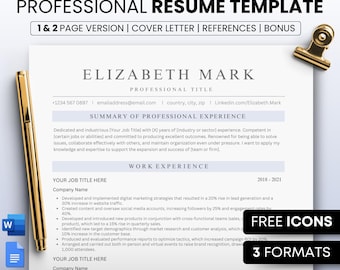 ATS Resume Template: Modern Professional CV (MS Word, Canva, Google Docs)