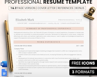 ATS CV-mall: Professionellt CV för Google Dokument, Word, Pages