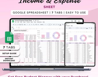 Income and Expense Tracker: Google Sheets Budget Template (Digital Download)
