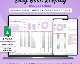 Small Business Bookkeeping Google Sheet: Profit & Loss Tracker (Digital Download)