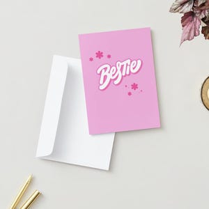 Cartão Bestie - Barbie - Dia das Galentine - Cartão Dia dos Namorados