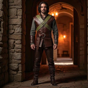 Handmade Leather Medieval Warrior Costume: Custom LARP Cosplay Outfit