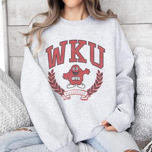 WKU Western Kentucky Universität Gemütliches Sweatshirt mit Rundhalsausschnitt Handgefertigt