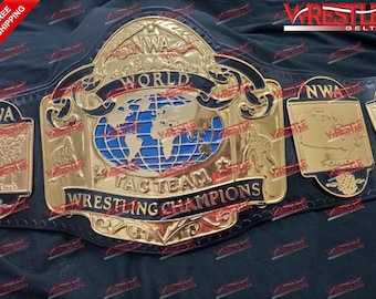 NWA World Tag Team Wrestling Championship Gürtel, Zinkplatten, Lederriemen