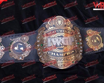 IWGP Heavyweight Championship Wrestling Belt, Adult Size, Zinc Plates, Leather Strap